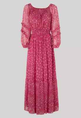 Pepe Jeans MARLENE Pink Gr. M Damen Maxikleid langes Kleid UVP: 99,90  (S/2816)