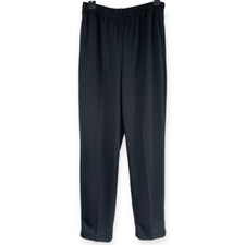 Blair Pull-on Elastic Waist Straight Leg Pants Black - 12