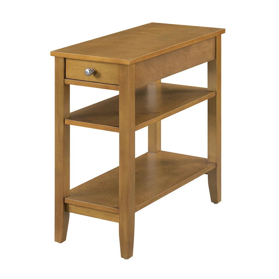 Mesa auxiliar de tres niveles con cajón Convenience Concepts American Heritage Foto 3 de 4