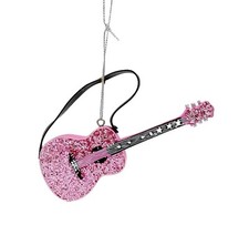 Kurt Adler 4.5 Inch Resin Pink Guitar Ornament