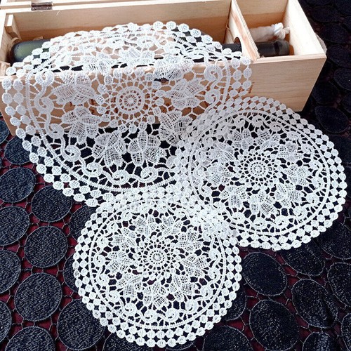 Set of 4 White Vintage Embroidered Lace Placemat Dining Kitchen Table Mats Doily - Picture 20 of 71