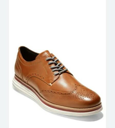 Cole Haan Grand OS cuir Wingtip Oxford marron homme taille 10 - Photo 1/7