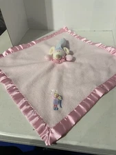 Blankets & Beyond Mouse Lovey Security Blanket Pink Blue Sleep Cap Bow Stars