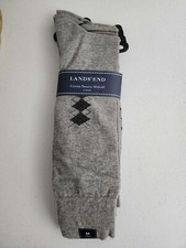 NEW Vintage Lands End Mens Medium Cotton Pattern Dress Socks - Midcalf 3pk