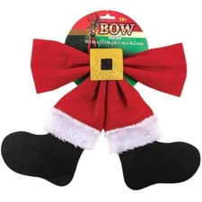 Christmas Door Decoration Santa Claus Boot Bow Fun Xmas Decor