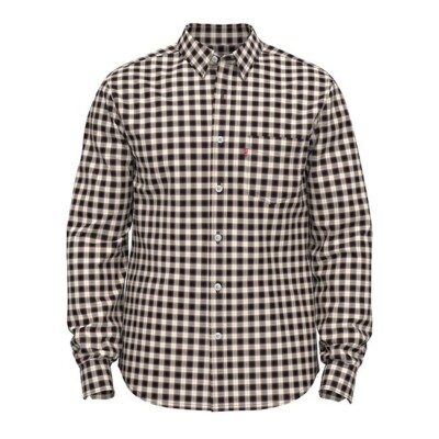 Levi's Men's Shirt XL Black Wine Long Sleeve Button-Up Cotton Pocket Standard