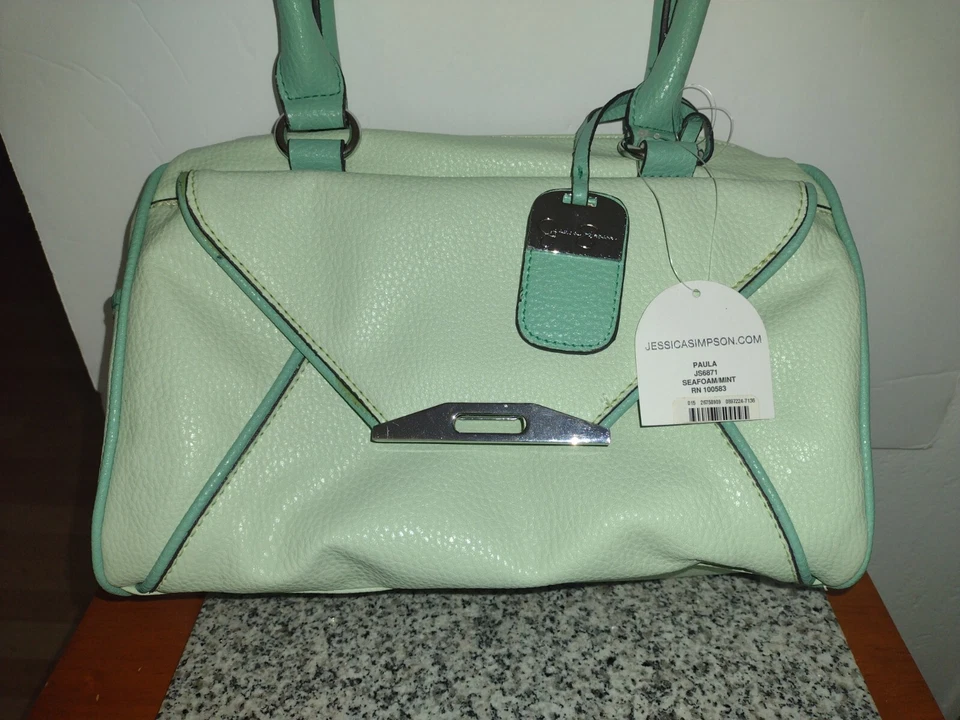 Jessica Simpson Satchel Purse - Medium Hand Bag #JS 6871. Sea Green, Mint. NEW. - Image 2 of 4