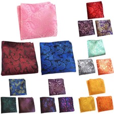 3 Packs Men Paisley Floral Pocket Square Handkerchief Wedding Party Hanky
