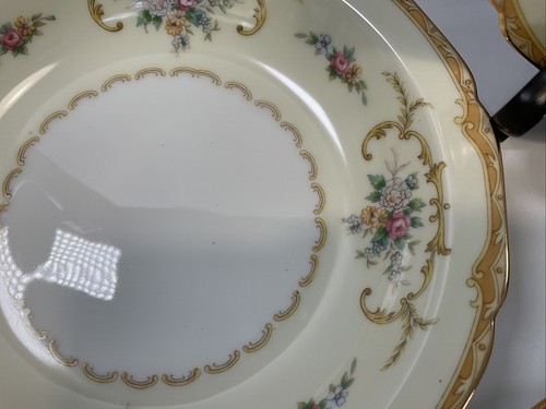 4 Noritake M LOTUS Rim Soup Coupe Bowls Vintage 1933 Gold Rim Scroll EUC Set 1B - Picture 6 of 8