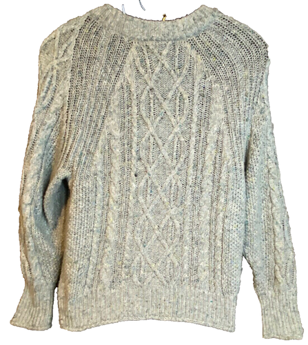 Vtg 90s J Crew Fisherman Sweater Womens Small Wool Cable Knit Tunic Y2K - 第 2/6 張圖片