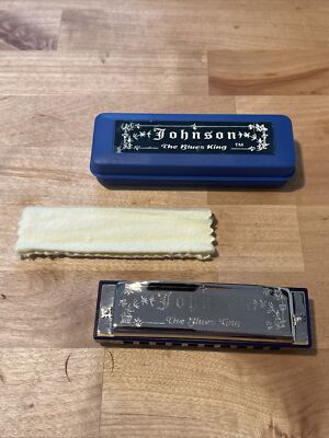 Johnson BK-520-A Blues King Harmonica, Key of A - Single Harp with Case
