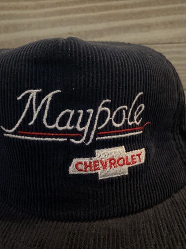 Chevrolet Maypole Chevrolet Blue Corduroy Adjustable Strap VTG - Picture 2 of 8