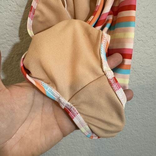 $99 Toobydoo Girls' Pink Blue Stripe Halter One Piece Swimsuit Swimwear Size 7/8 - Picture 5 of 5