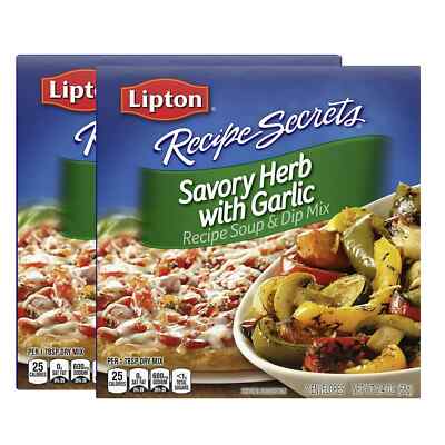 Lipton Recipe Secrets Savory Herb with Garlic Soup & Dip Mix, 2.4 oz (Pack of 2)