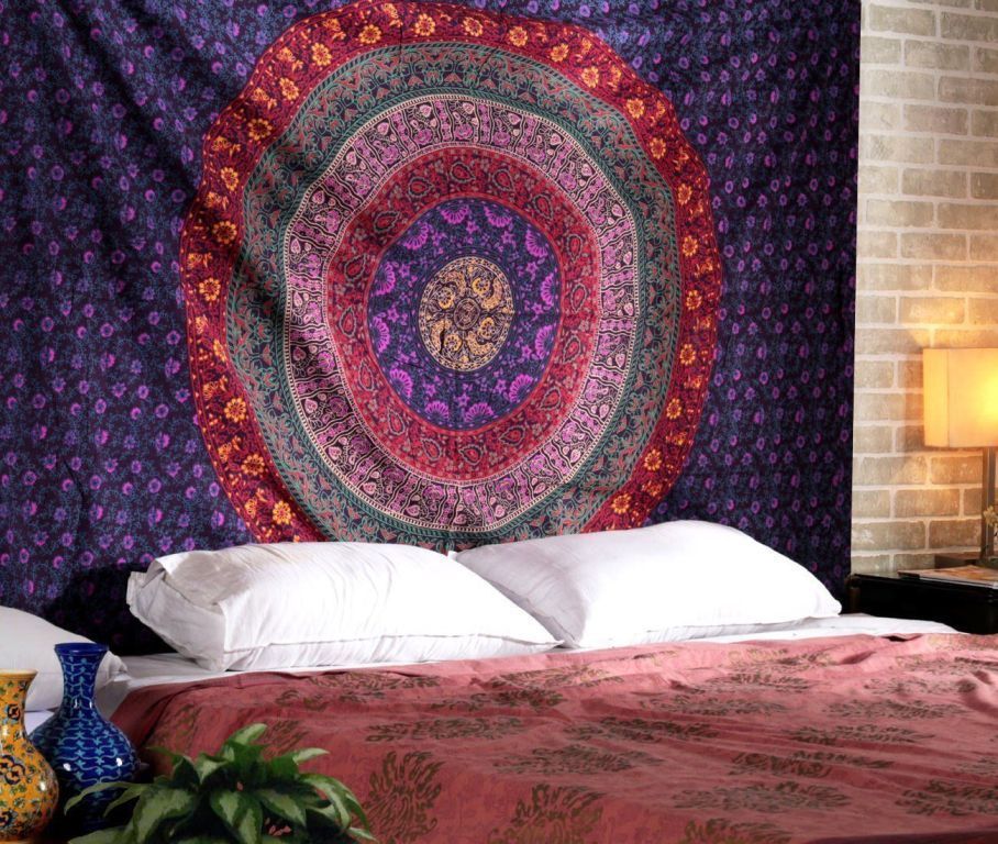 Indien Rideaux Hippie Tapisserie Mandala Tenture Murale Bohème Fenêtre