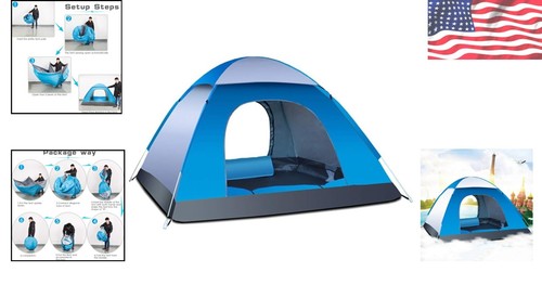 Waterproof Instant Pop-Up Tent for 3-4 Persons - Quick Setup Camping Shelter - Picture 2 of 8