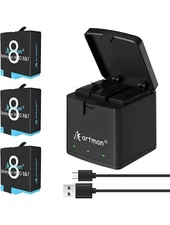 Artman Battery 1500mAh(3xPack) and 3-Channel LED USB Storage Charger for...