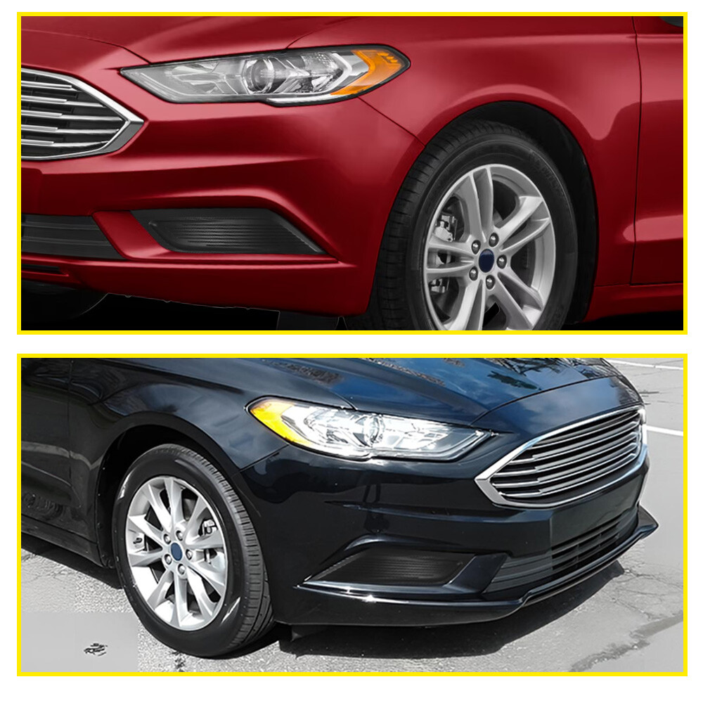 2017-2018 Ford Fusion Front Bumper Fog Light Grille Insert Cover Bezel Pair