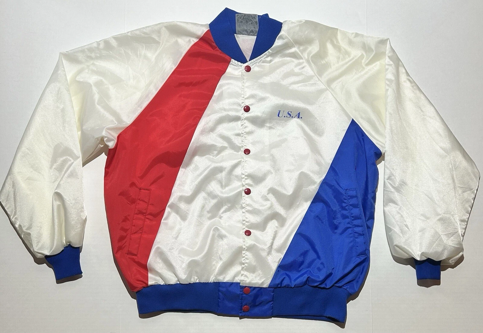 Desert Storm Jacket Vintage Black Sheep Red white Blue Bomber EUC XL Mens