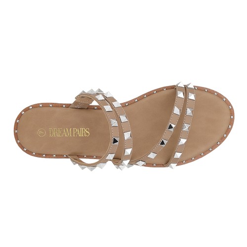 Damenschuhe Strass Party elegante Slipper offene Zehenpartie Schlappen flache Sandalen - Bild 18 von 26