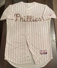 Rare Philadelphia Phillies Team Issued Authentic On-Field Home Camo Jersey 46/L+