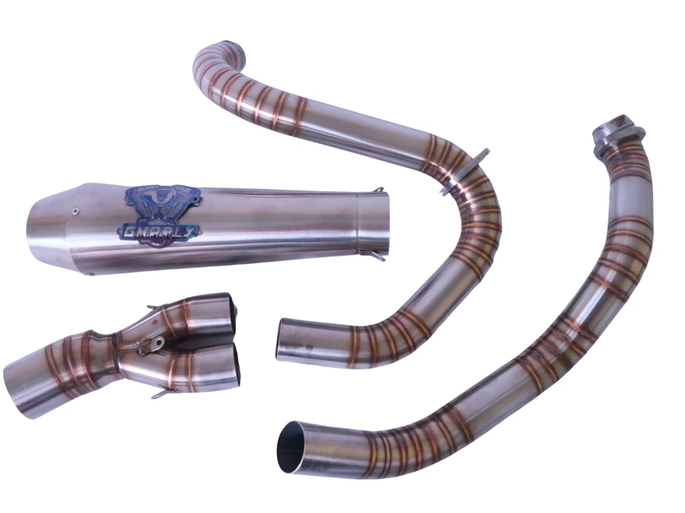 2-into-1 Exhaust System Road Muffler for Harley Dyna Low Rider Foto 4 de 4