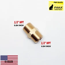 6 PCS Brass Pipe Nipple 1/2" Male NPT X 1/2" Male NPT Fitting Fuel, Oil, Gas, Wa