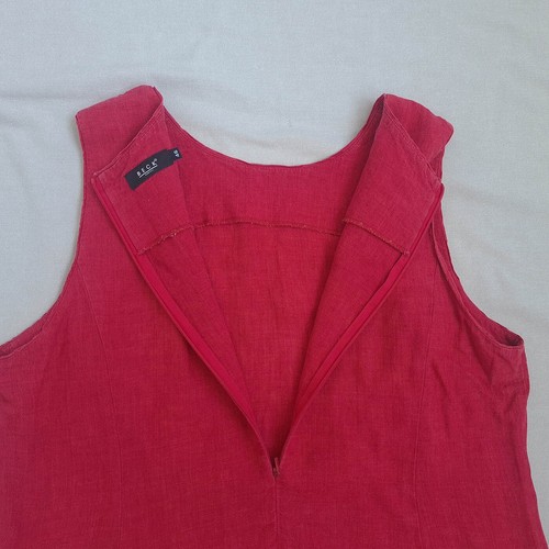 Gilet donna Beck Munich 100% lino taglia DE 46 XL gilet blusa rosso zip top - Foto 8 di 14
