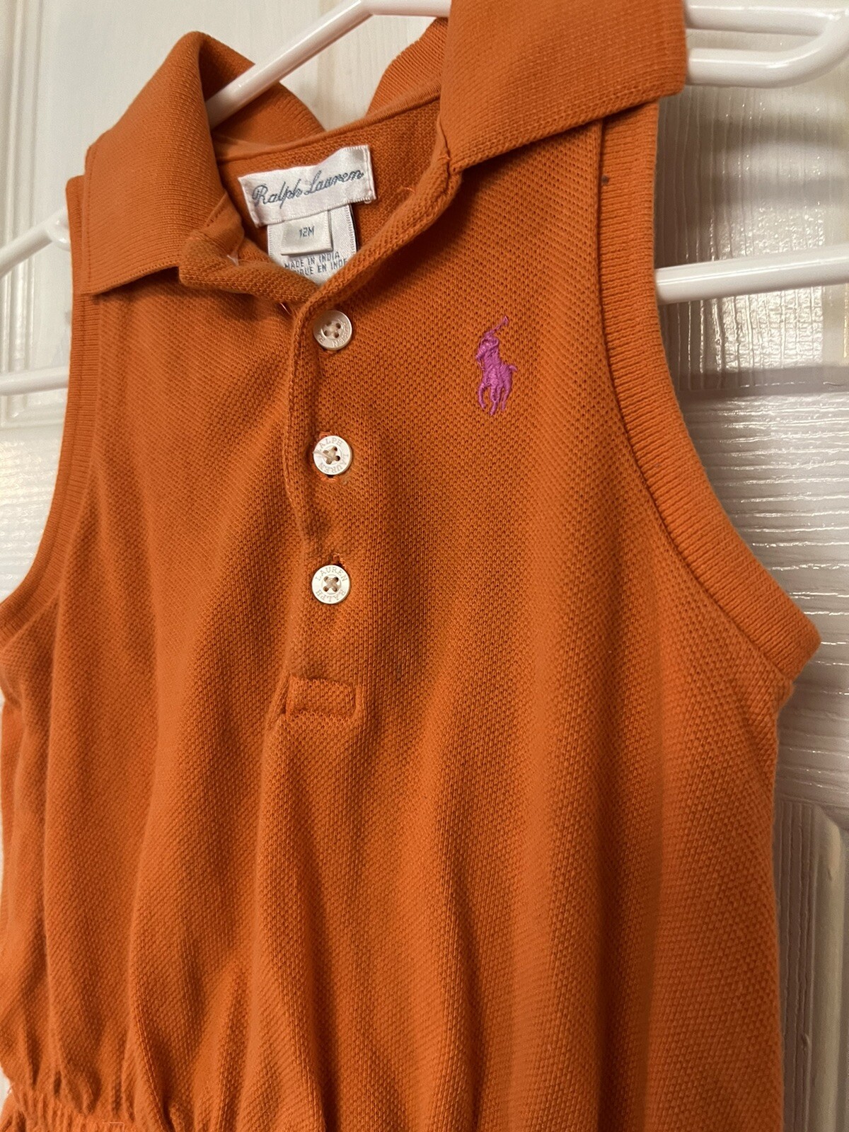 Ralph Lauren Infant Girls Size 12 Months Orange Sleeveless Dress eBay