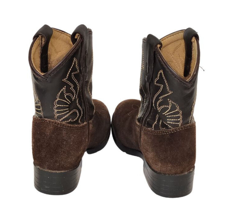 Masterson Boot Company Brown Suede Leather Western Cowboy Boot Toddler