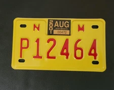 NEW MEXICO MOTORCYCLE LICENSE PLATE TAG CYCLE HARLEY INDIAN BIKE NM