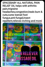 all natural pain relief oil, roll on bottles. Clear and navy blue