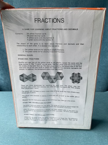 RARE FRACTIONS 3 board Game - For Learning Fractions And Decimals -NEW SEALED - Picture 6 of 10