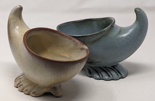 Frank Koma Cornucopia Planter Lot Of 2 Approximately 3 1/2" tall Vintage - Picture 2 of 16