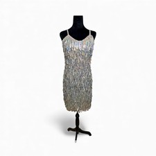 Silver Sequin Party Dress Sparkly Stunning