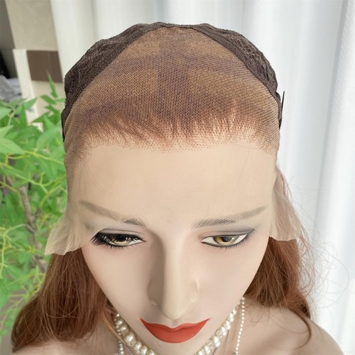 Copper Red Wigs Highlight Blonde with Curtain Bangs 13x4 Lace Front Wig Ginge... - Picture 6 of 6