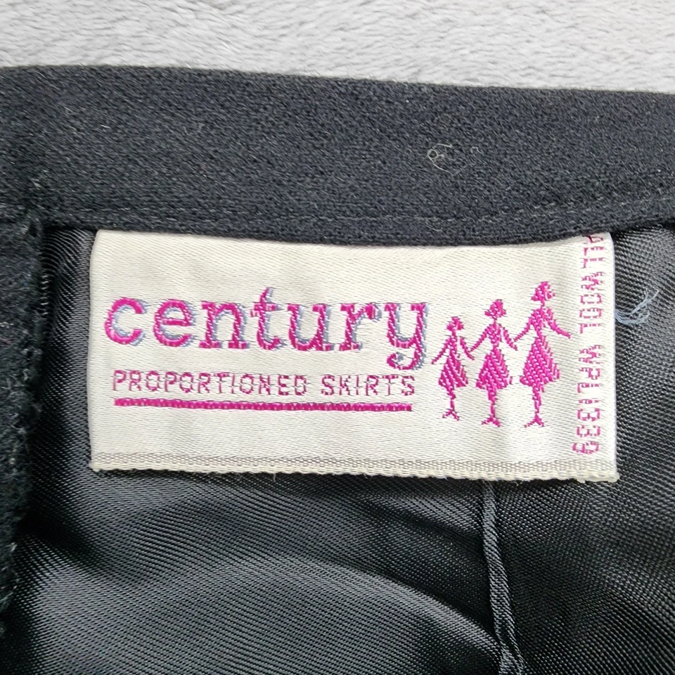 Falda Vintage Años 60 Siglo Mujer XS Negra Lana Forrada Lápiz Lateral Metal Cremallera Gótica Foto 4 de 4