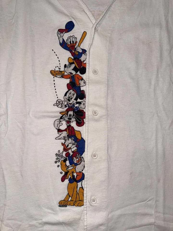 Camiseta de béisbol grande vintage de Disney para hombre con botones Washington Mickey Goofy Foto 3 de 4