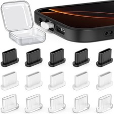 iMangoo USB C Dust Plug Cover for iPhone 17 Air 16 16e 15 Clear White Black