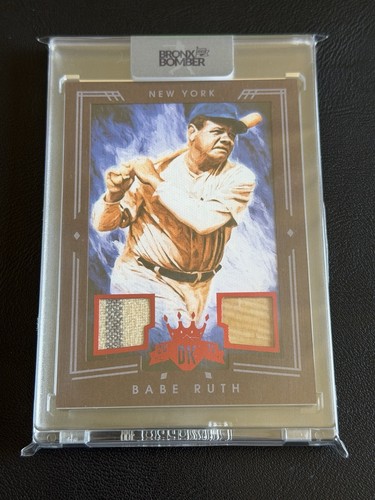 2015 Panini Diamond Kings Babe Ruth Game Used Jersey Bat Patch HOF Yankees 6/10