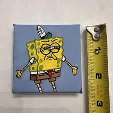 Handpainted Stretched Canvas Spongebob