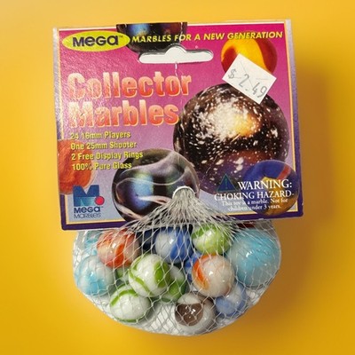  OLD FASHIONS  Collectors Marbles- MEGA MARBLES Vintage Net Bag 24 16mm/1 25mm