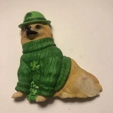 Willabee & Ward Magnet Dog W&W MBI Pomeranian St Patrick’s Day Green Hat Sweater