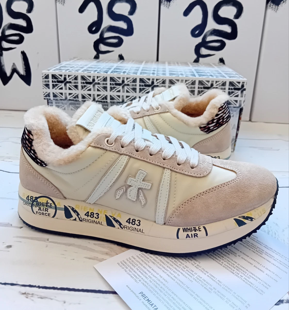 Sneakers da Donna Premiata Conny Beige Glitter