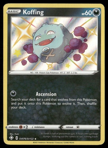 Koffing SV076/SV122 Shiny Rare Shining Fates Shiny Vault Pokemon Holo Near Mint
