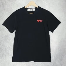 Comme des Garcons Play Shirt Mens Small Double Heart Tee Made in Japan