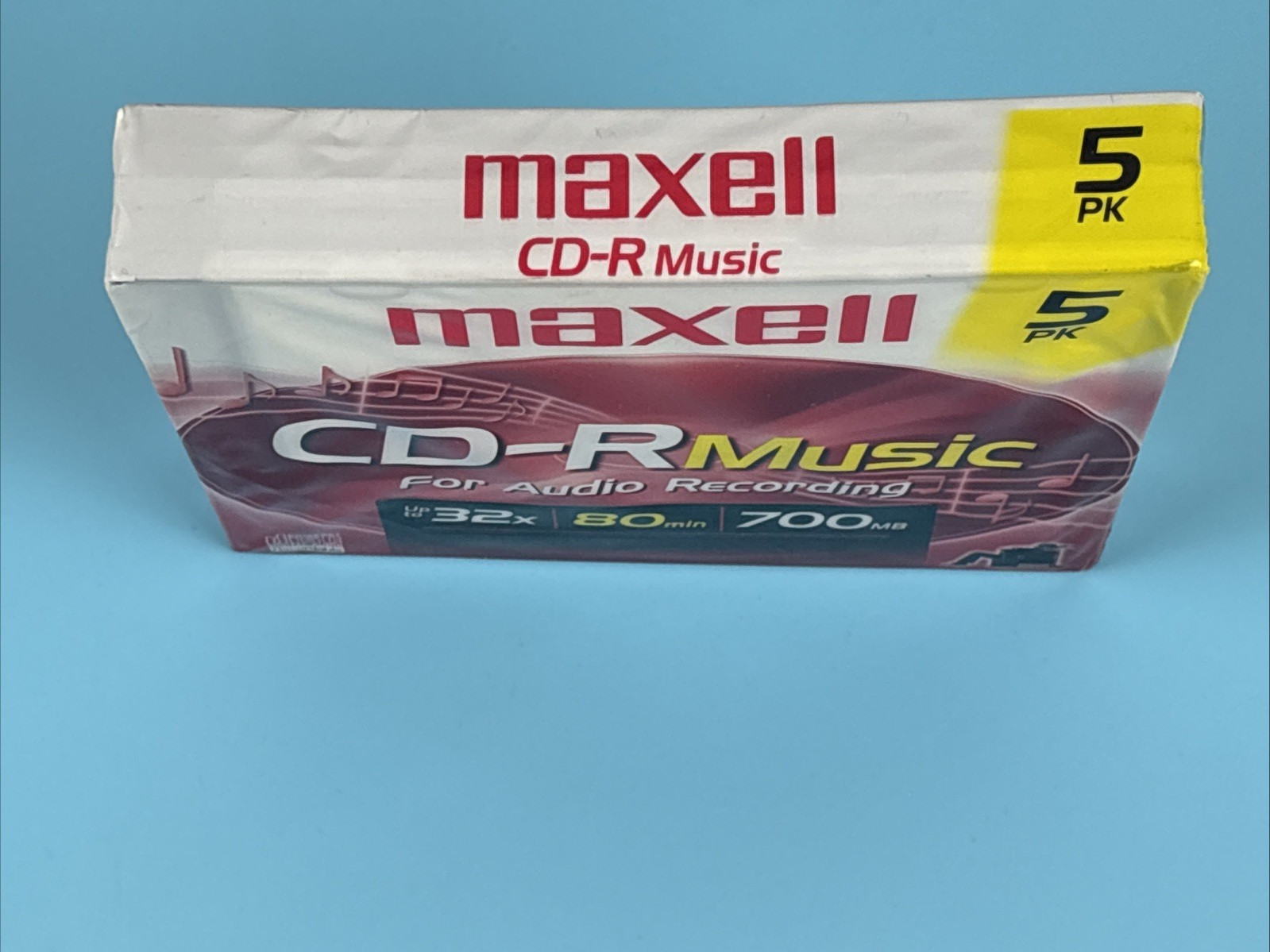 Maxell CD-R Music for Audio Recording 32X 80Min 700MB (5 Pack); NEW!