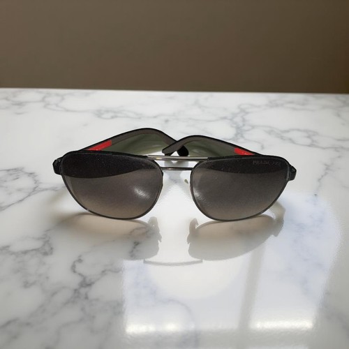 PRADA Linea Rossa-PS53XS Aviator Sunglasses Matte Black & Red. Polarized Lenses! - Picture 7 of 17