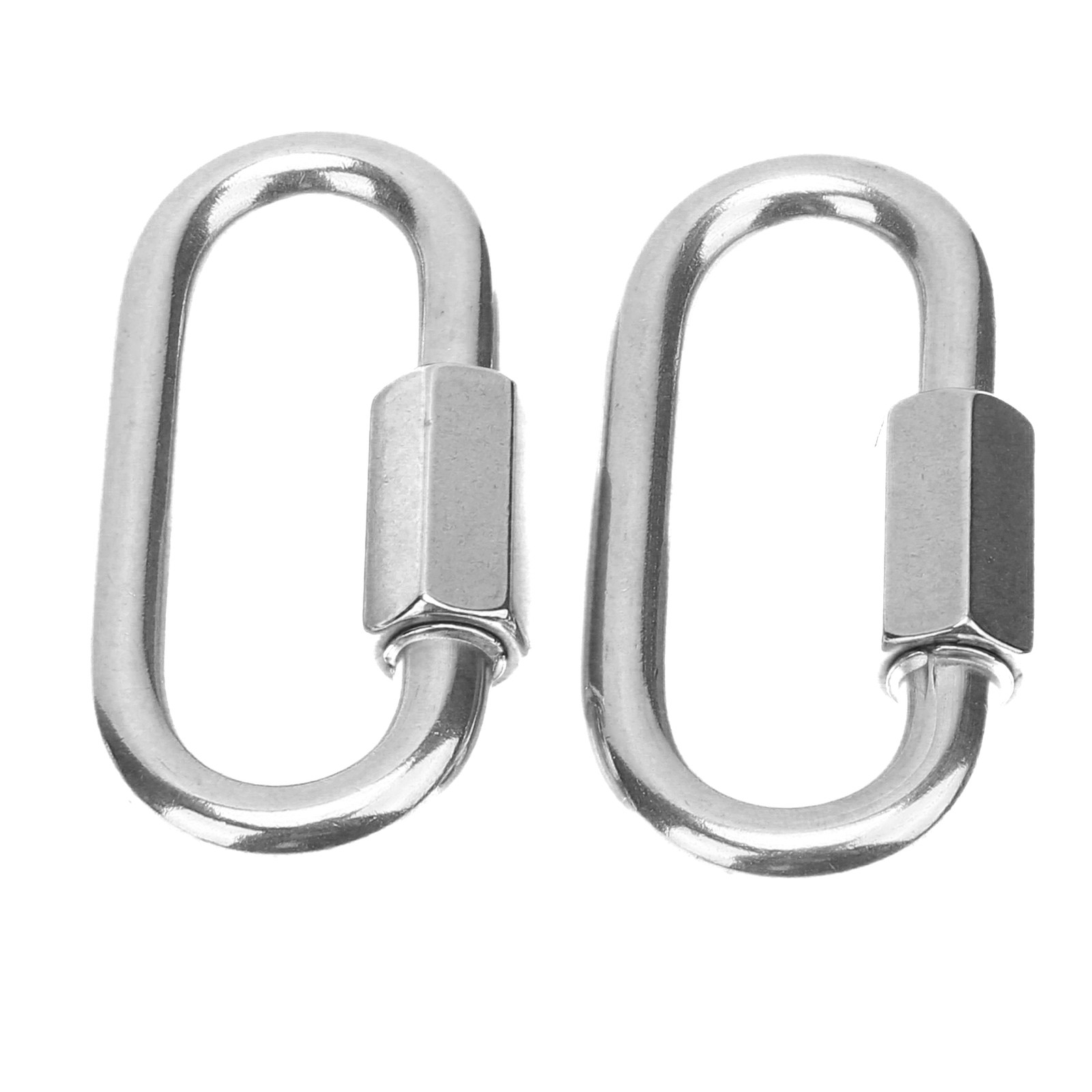 M8 Stainless Steel Screw Lock Climbing Gear Carabiner Quick Links Excellent