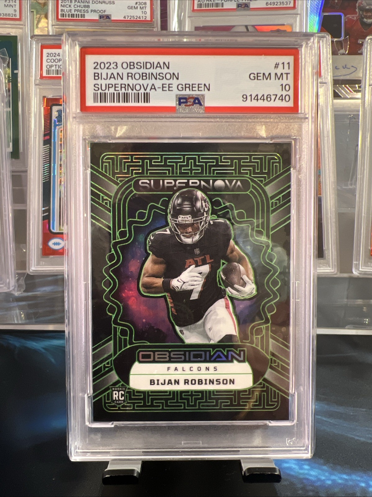 2023 Panini Obsidian - Supernova EE Green Bijan Robinson #11 15/35